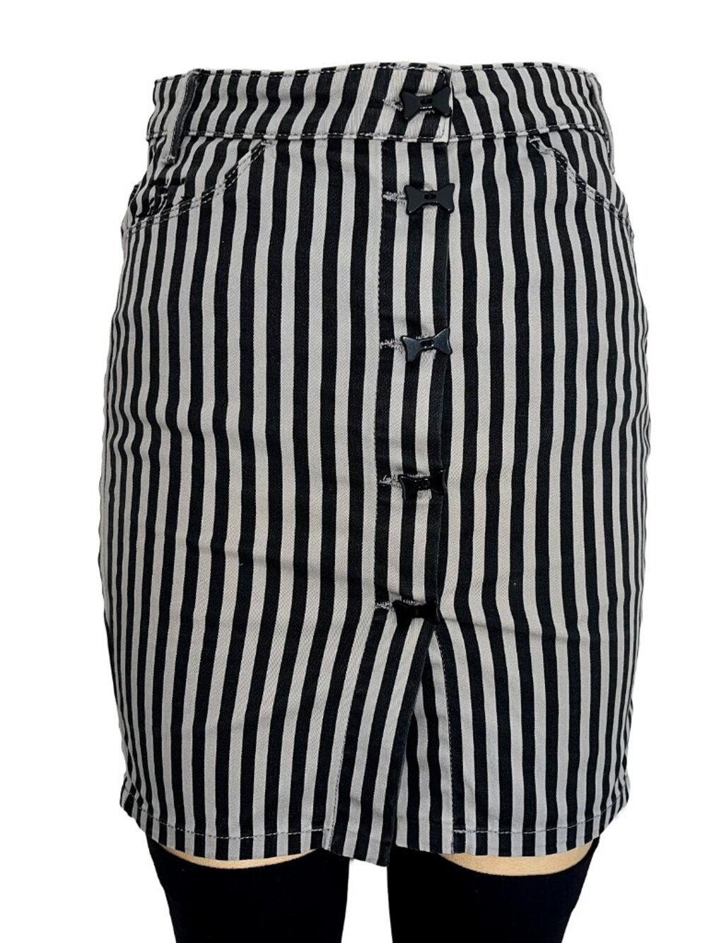 Vintage Y2K Killah (Miss Sixty Sister Brand) Striped Denim Mini Skirt